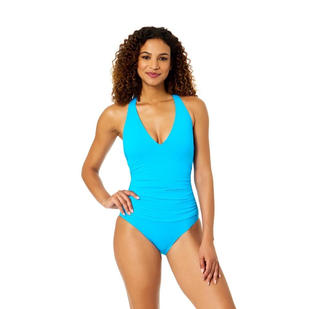 Tommy Bahama Strappy Bavk One Piece Swimsuit Size M Medium Blue